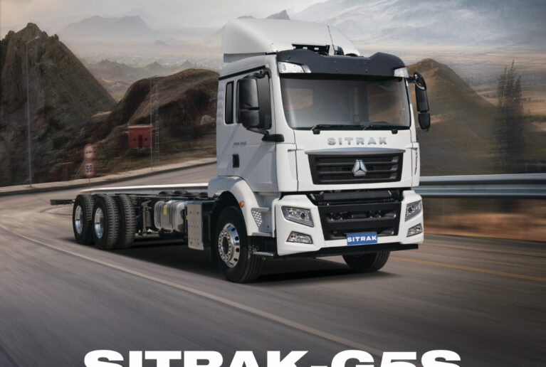 Sitrak G5S 6x4 tipper truck Euro 6 by BCI Truck, powered by a Sinotruk MC07 engine with Allison 3200P automatic transmission, heavy-duty drivetrain and advanced safety systems.